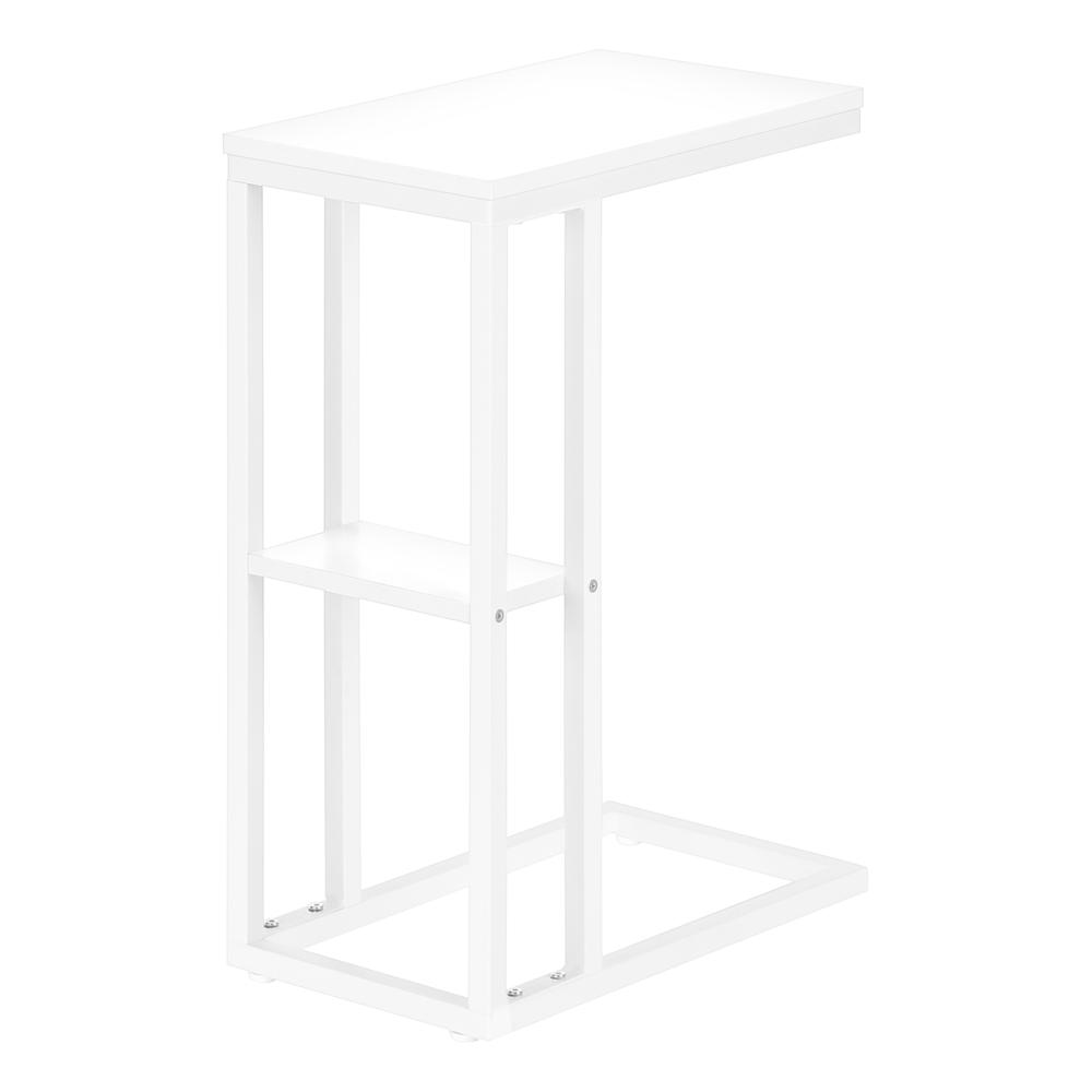 Start2Finish C-shaped accent table, end side snack table with a smooth surface, ideal for living room or bedroom use.