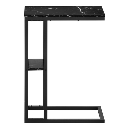 Start2Finish C-shaped accent table, end side snack table for living room or bedroom, modern furniture with smooth finish.