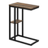 Start2Finish brown laminate C-shaped accent end table with a sleek design, ideal for living room or bedroom use.