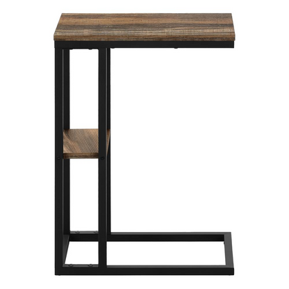 Start2Finish brown laminate C-shaped accent end table, ideal for living room or bedroom, featuring a compact, versatile side table design.