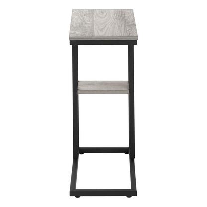 Grey laminate C-shaped accent table by Start2Finish, ideal as end, side, or snack table for living room or bedroom.