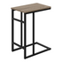 Start2Finish C-shaped accent table with brown laminate top, ideal as an end or side table for living rooms or bedrooms.
