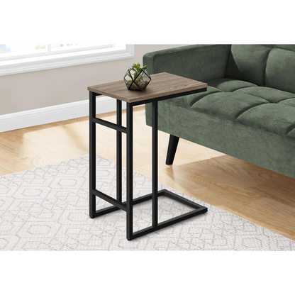 Brown C-shaped accent table from Start2Finish, ideal for living room or bedroom, with a laminate finish and versatile side design.