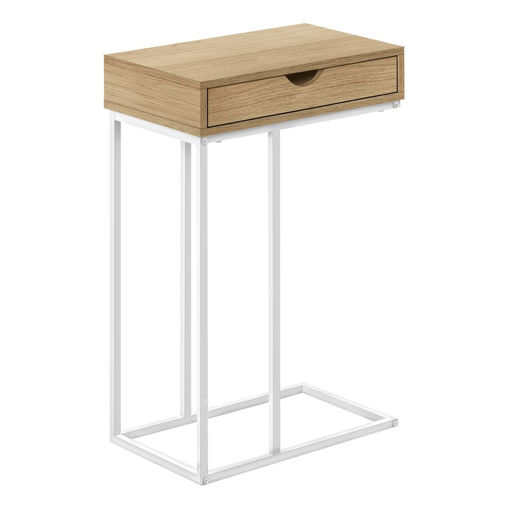Start2Finish C-shaped accent table with storage drawer, ideal as end or side table for living room or bedroom.
