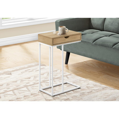 Start2Finish C-shaped accent table with storage drawer, ideal as end or side table for living room or bedroom.