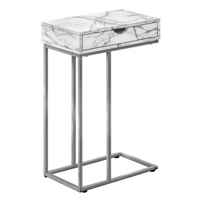 C-shaped accent table with storage drawer from Start2Finish, ideal as side or end table for living room or bedroom.