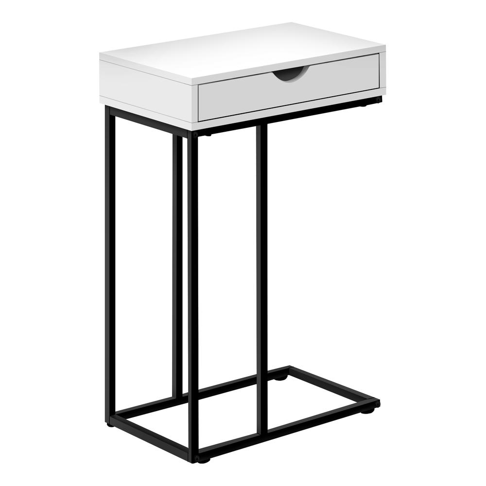 Start2Finish C-shaped Accent Table with storage drawer, ideal as end or side table for living rooms, snack, and storage needs.