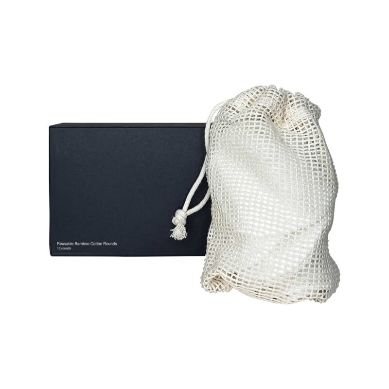 Reusable bamboo cotton rounds from Start2Finish, eco-friendly makeup remover pads, washable and biodegradable, 12-pack.