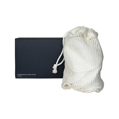 Reusable bamboo cotton rounds from Start2Finish, eco-friendly makeup remover pads, washable and biodegradable, 12-pack.
