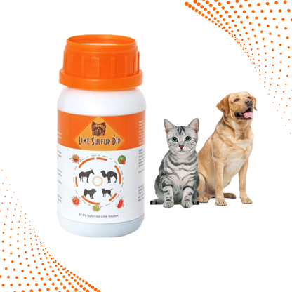 Start2Finish Lime Sulfur Dip for pets, a concentrated sulfur solution for treating mange, ringworm, dermatitis in dogs, cats, horses