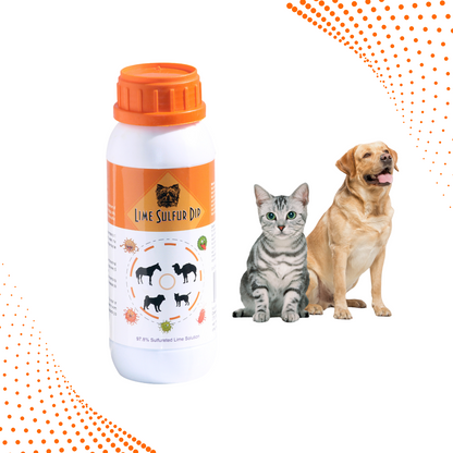 Start2Finish Lime Sulfur Dip for pets, concentrated sulfur solution for itchy skin, mange, ringworm, dermatitis in dogs, cats, horses