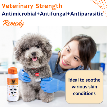 Start2Finish Lime Sulfur Dip for pets, showing a bottle of concentrated sulfur solution used for skin conditions in dogs, cats, and horses.