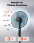 Start2Finish VEVOR 18-inch pedestal fan with remote, 9 speeds, oscillating, adjustable height, quiet DC motor, black standing floor fan.