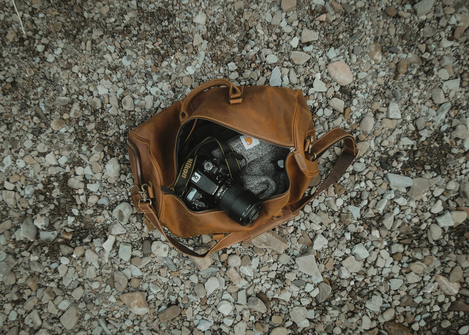 Large leather duffle bag from Start2Finish&