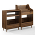 Start2Finish Liam 2-piece record player stand and vinyl storage set, showing a sleek furniture design with space for records and turntable.