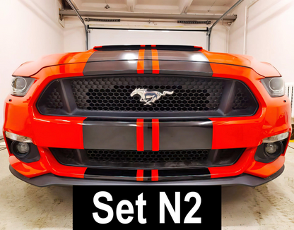 Start2Finish automotive racing stripes vinyl decals set with bold black and white vehicle graphics for cars.