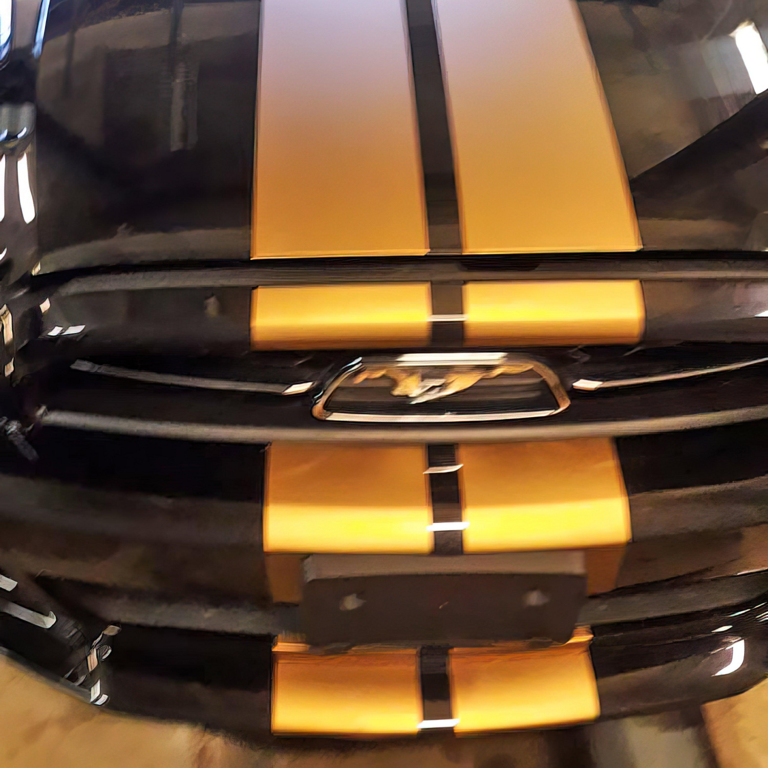 Start2Finish automotive racing stripes vinyl decals set with bold black and white racing stripe graphics on a vehicle