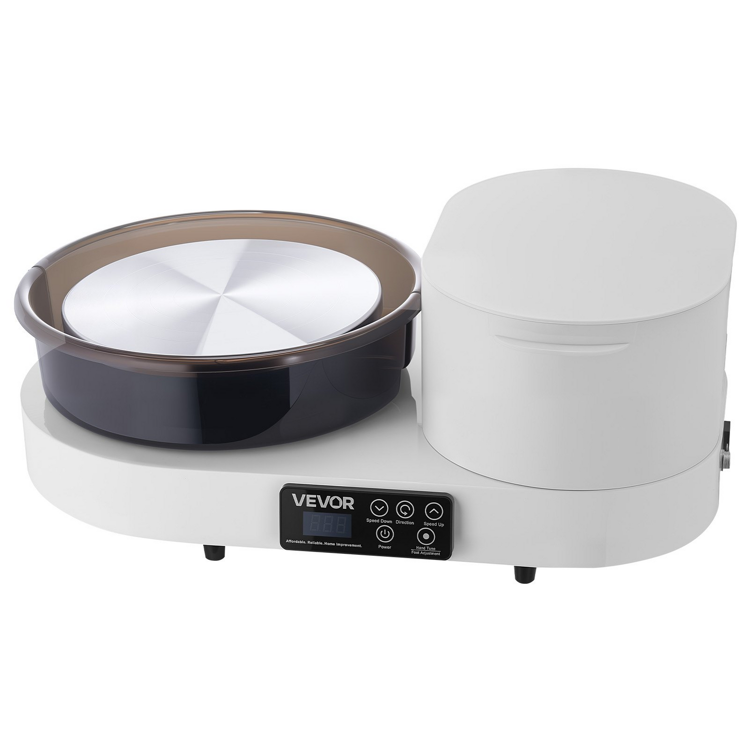 Start2Finish VEVOR pottery wheel with 11-inch aluminum turntable, 450W motor, foot pedal, adjustable speed for clay art crafts.