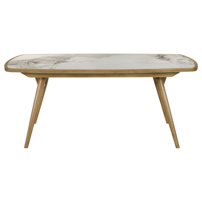 Start2Finish Croyden 7-piece rectangular dining set with weathered natural finish, including table and six matching chairs.