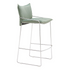 Green Pola Barstool by Start2Finish featuring a modern design with a round seat and sturdy wooden legs.