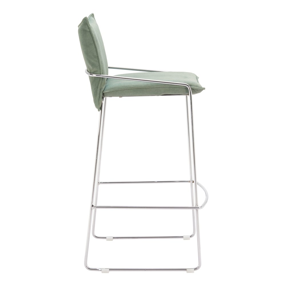 Start2Finish Pola Green Barstool with a sleek design and vibrant green seat, featuring a sturdy metal frame and modern style.