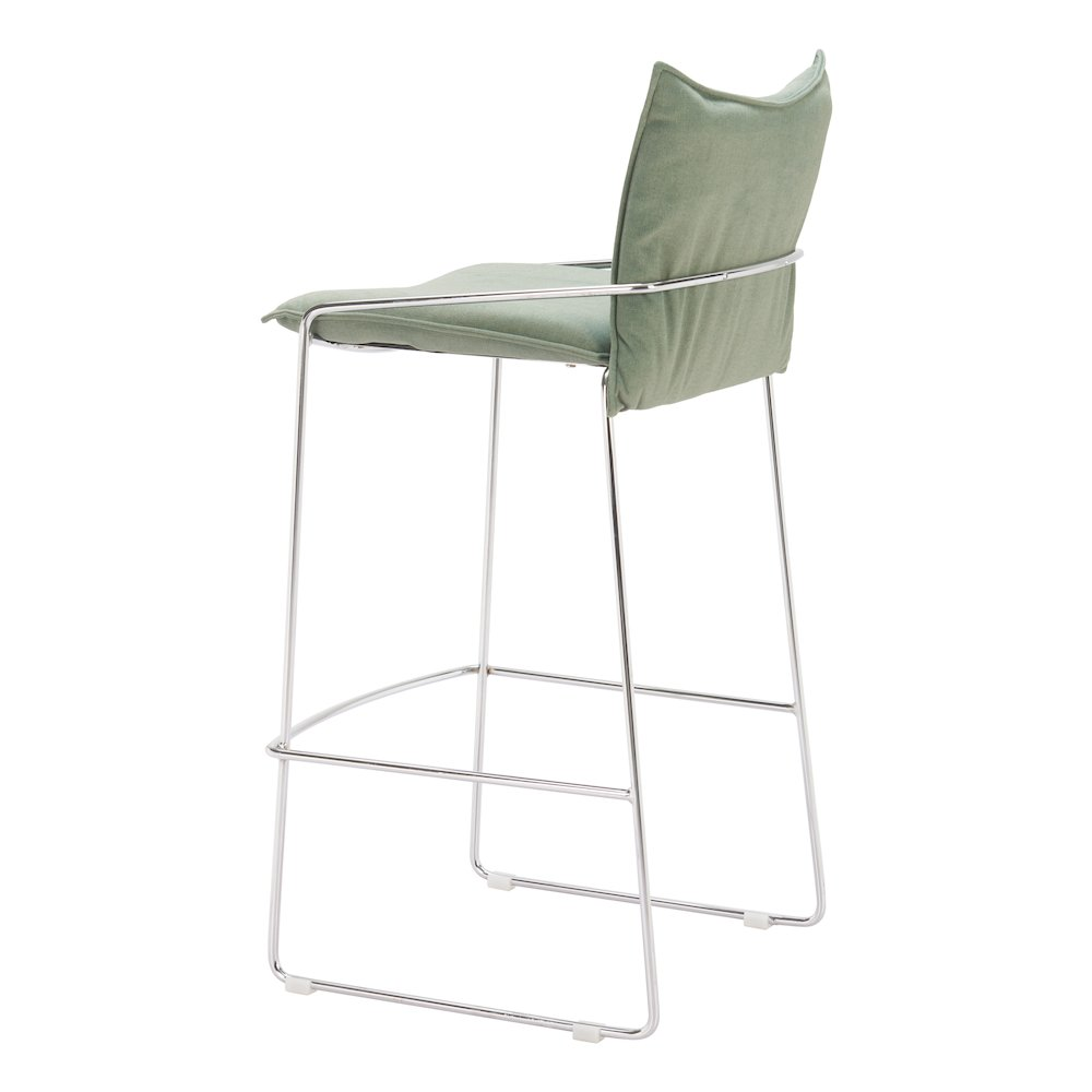 Green Pola Barstool by Start2Finish featuring a sleek modern design with a sturdy base and comfortable seat.