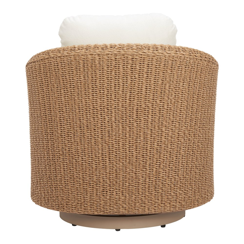 Start2Finish Solara Swivel Chair in elegant ivory upholstery with a modern design and cushioned seat for comfortable seating.