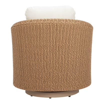 Start2Finish Solara Swivel Chair in elegant ivory upholstery with a modern design and cushioned seat for comfortable seating.