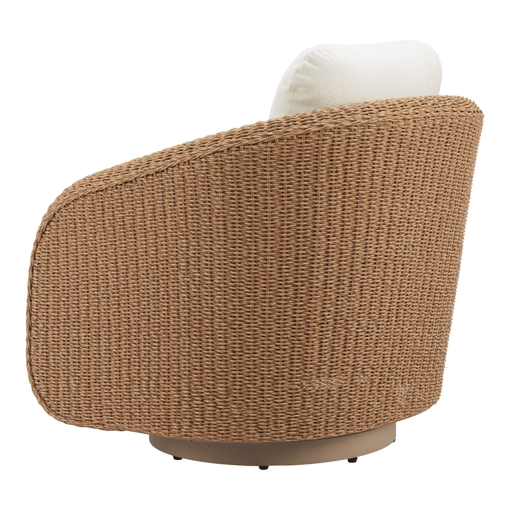 Start2Finish Solara Swivel Chair in ivory with padded seat and backrest, featuring a modern design and sturdy base.