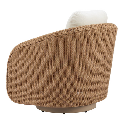 Start2Finish Solara Swivel Chair in ivory with padded seat and backrest, featuring a modern design and sturdy base.