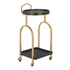 Start2Finish Zukei Bar Cart in black with multiple shelves and wheels, ideal for serving beverages and stylish home decor.