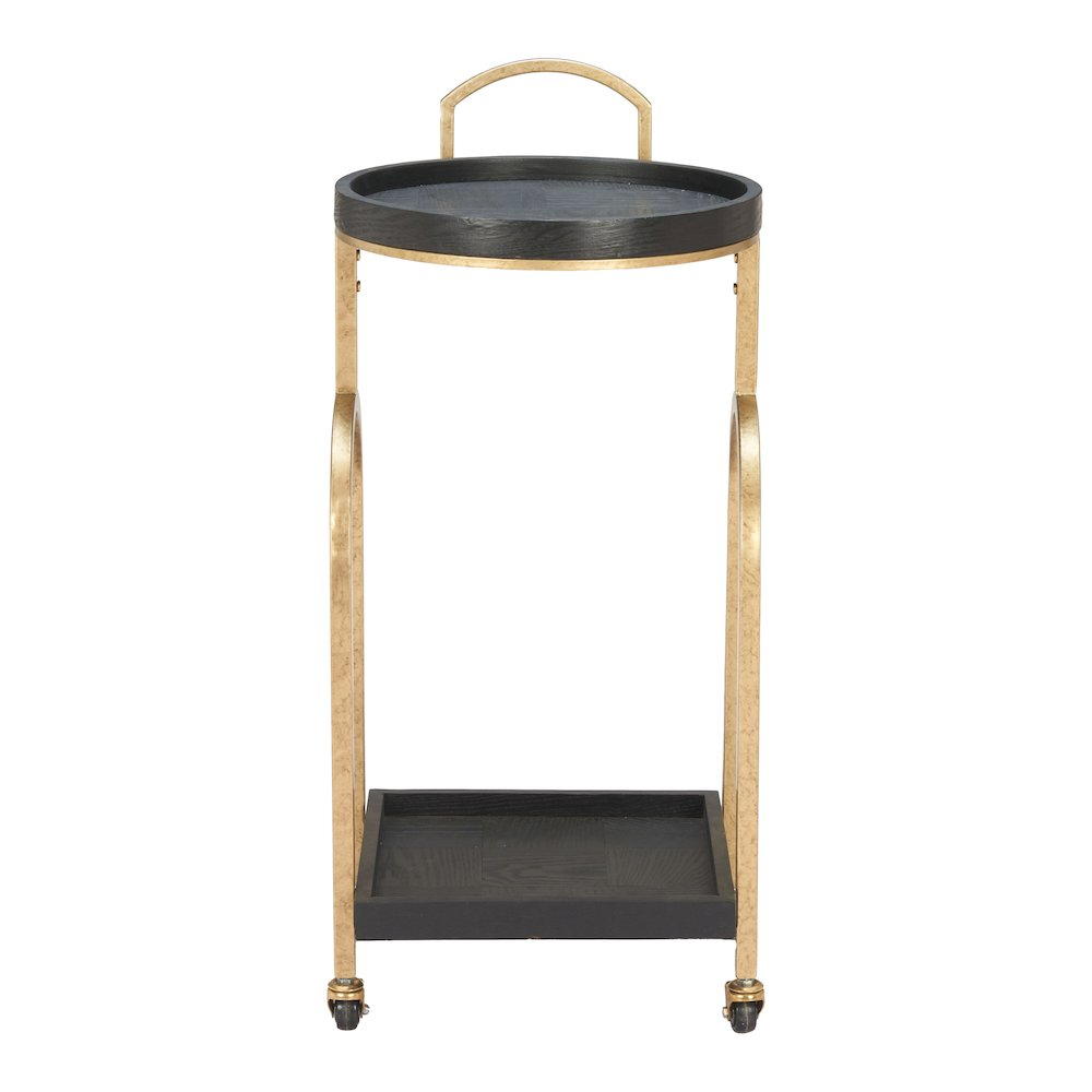 Start2Finish Zukei black bar cart with sleek metal frame and multiple shelves for stylish beverage and accessory storage