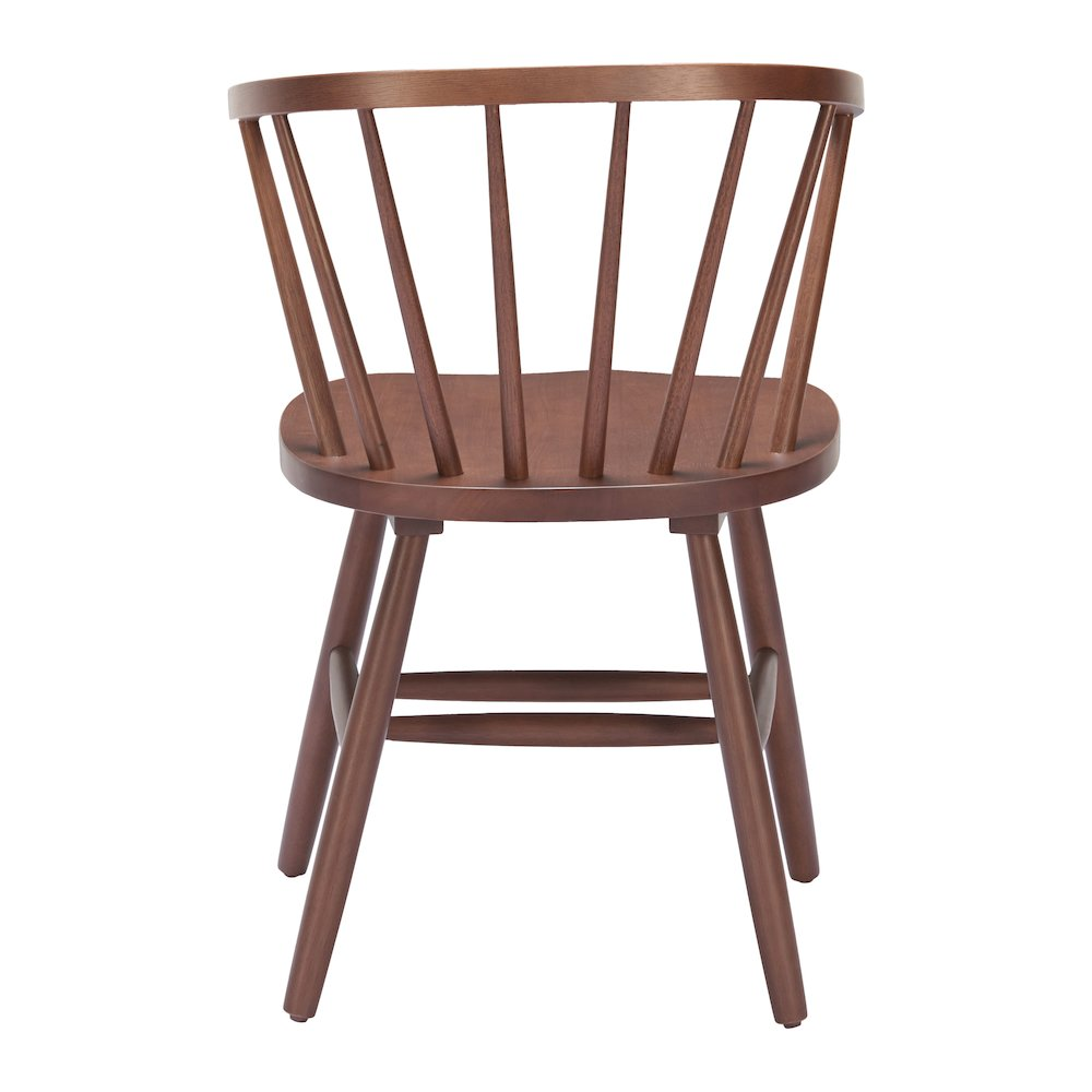 Set of two walnut Stenger Dining Chairs by Start2Finish, featuring sleek wooden design and comfortable seating.