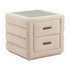Start2Finish Soffice Nightstand in beige with sleek wooden finish and modern design, featuring a single drawer and open shelf.