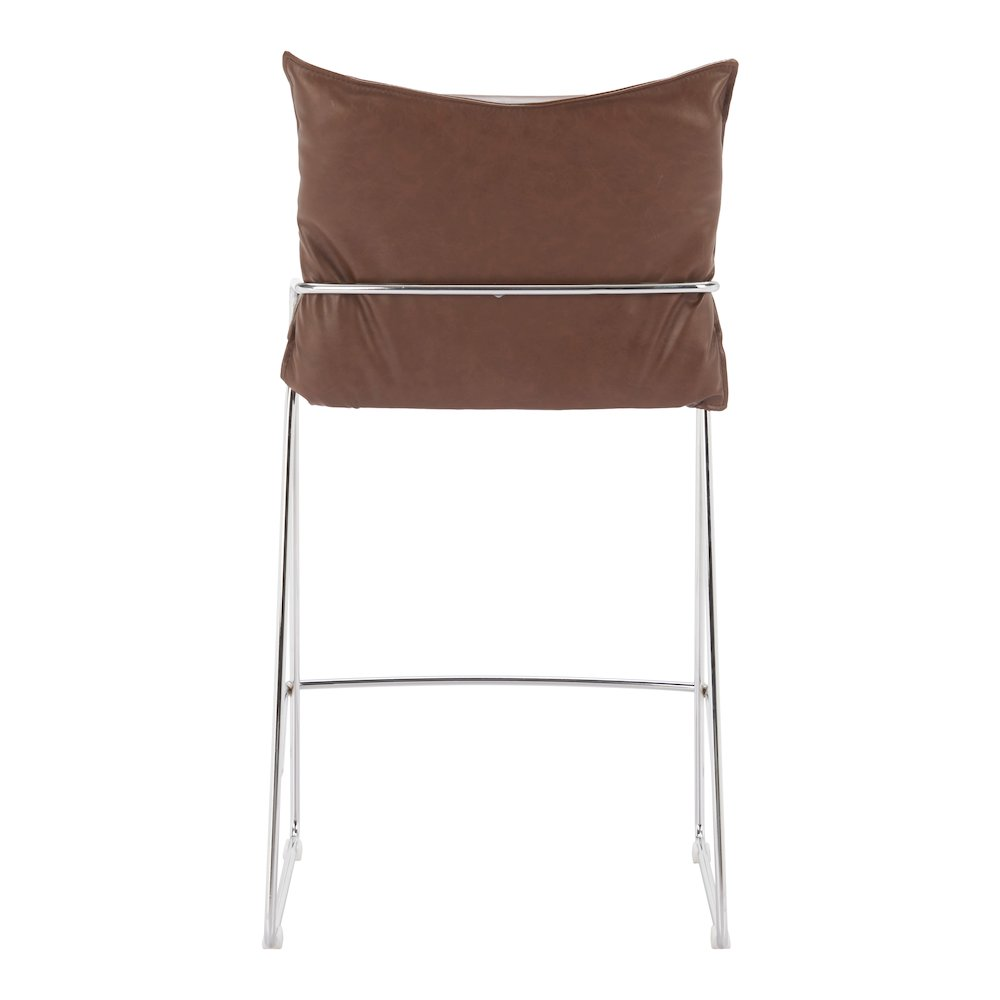 Brown Pola Counter Stool by Start2Finish with a sleek wooden seat and metal legs, designed for modern kitchen or bar area.