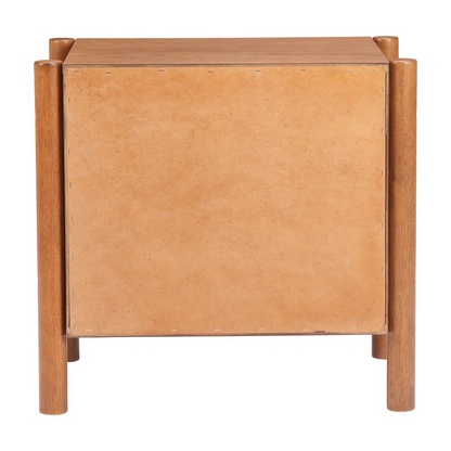 Walnut Beleza Nightstand by Start2Finish featuring a modern design with a smooth finish and a spacious drawer.