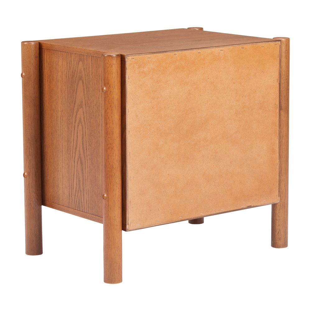 Walnut Beleza Nightstand by Start2Finish with a modern design, featuring a single drawer and a smooth surface.