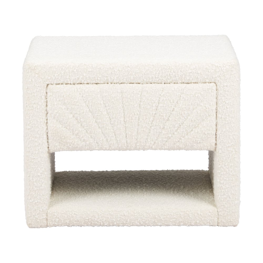 Ivory Baris Nightstand by Start2Finish featuring a sleek, modern design with a single drawer and smooth surface.