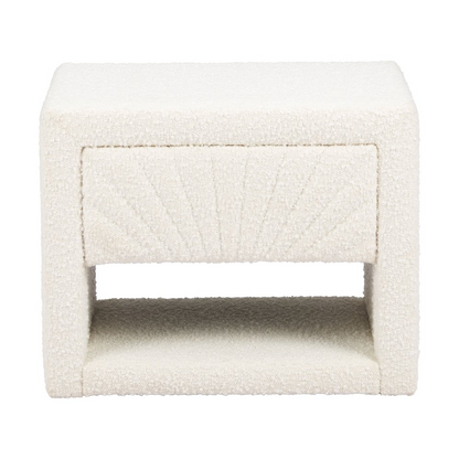 Ivory Baris Nightstand by Start2Finish featuring a sleek, modern design with a single drawer and smooth surface.
