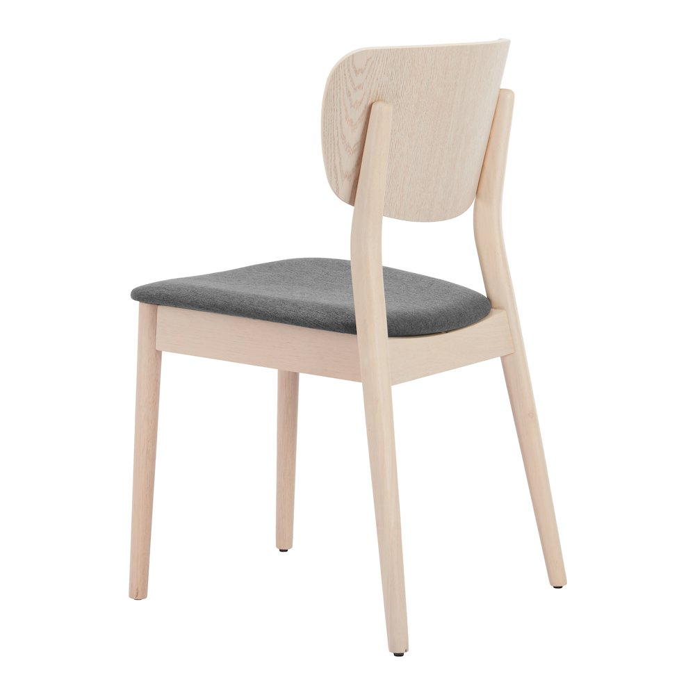 Set of two Kellua gray and natural dining chairs by Start2Finish, featuring modern wooden design and comfortable seating.