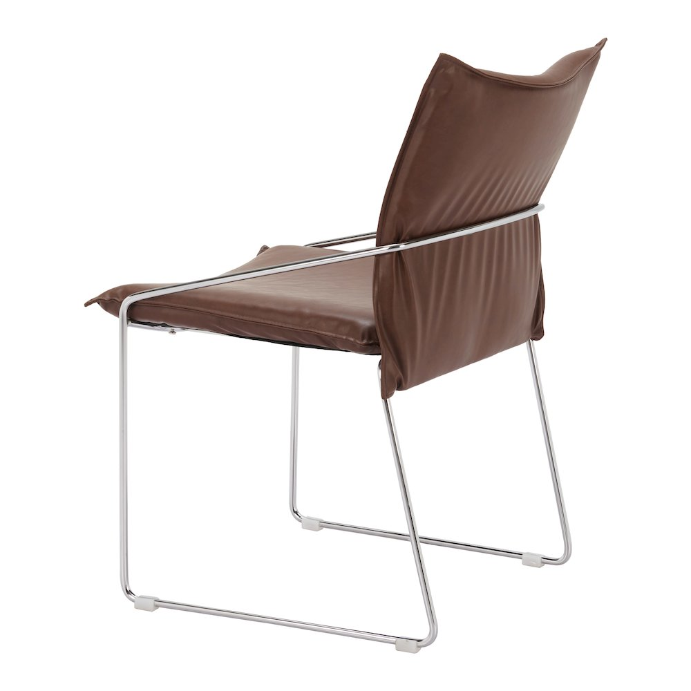 Set of two brown Pola dining chairs by Start2Finish, featuring modern wooden furniture design with comfortable seats.