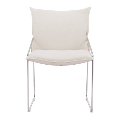 Set of two white Pola dining chairs by Start2Finish, modern furniture with sleek design and comfortable seating.