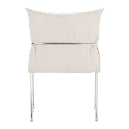 Pair of white Pola dining chairs by Start2Finish, featuring modern furniture design with sleek, comfortable seating for dining rooms.