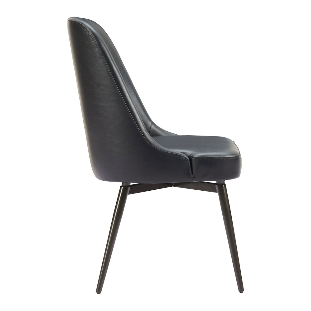 Set of two black Keppel Swivel Dining Chairs by Start2Finish, featuring modern design and comfortable seating.