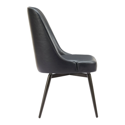 Set of two black Keppel Swivel Dining Chairs by Start2Finish, featuring modern design and comfortable seating.