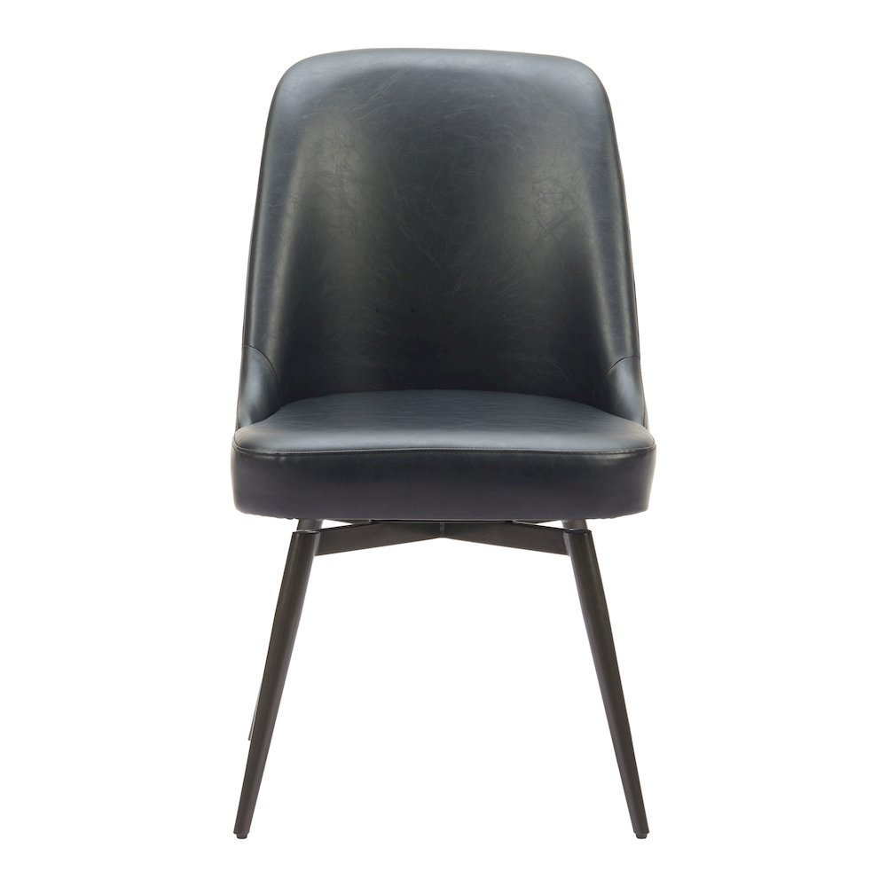 Set of two black Keppel swivel dining chairs by Start2Finish, featuring modern design and comfortable seating.