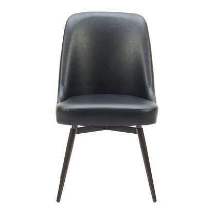 Set of two black Keppel swivel dining chairs by Start2Finish, featuring modern design and comfortable seating.