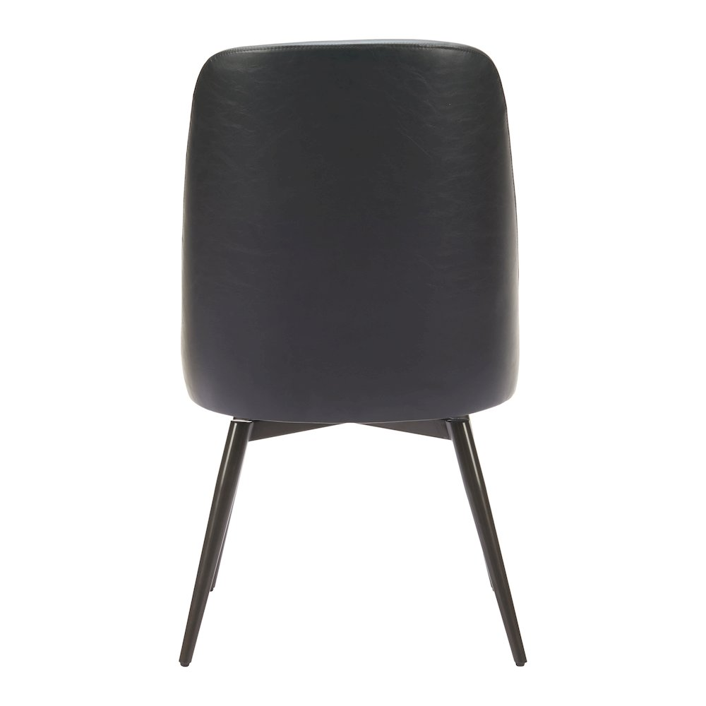 Pair of black Keppel Swivel Dining Chairs by Start2Finish, featuring modern design and comfortable cushioning for dining space.