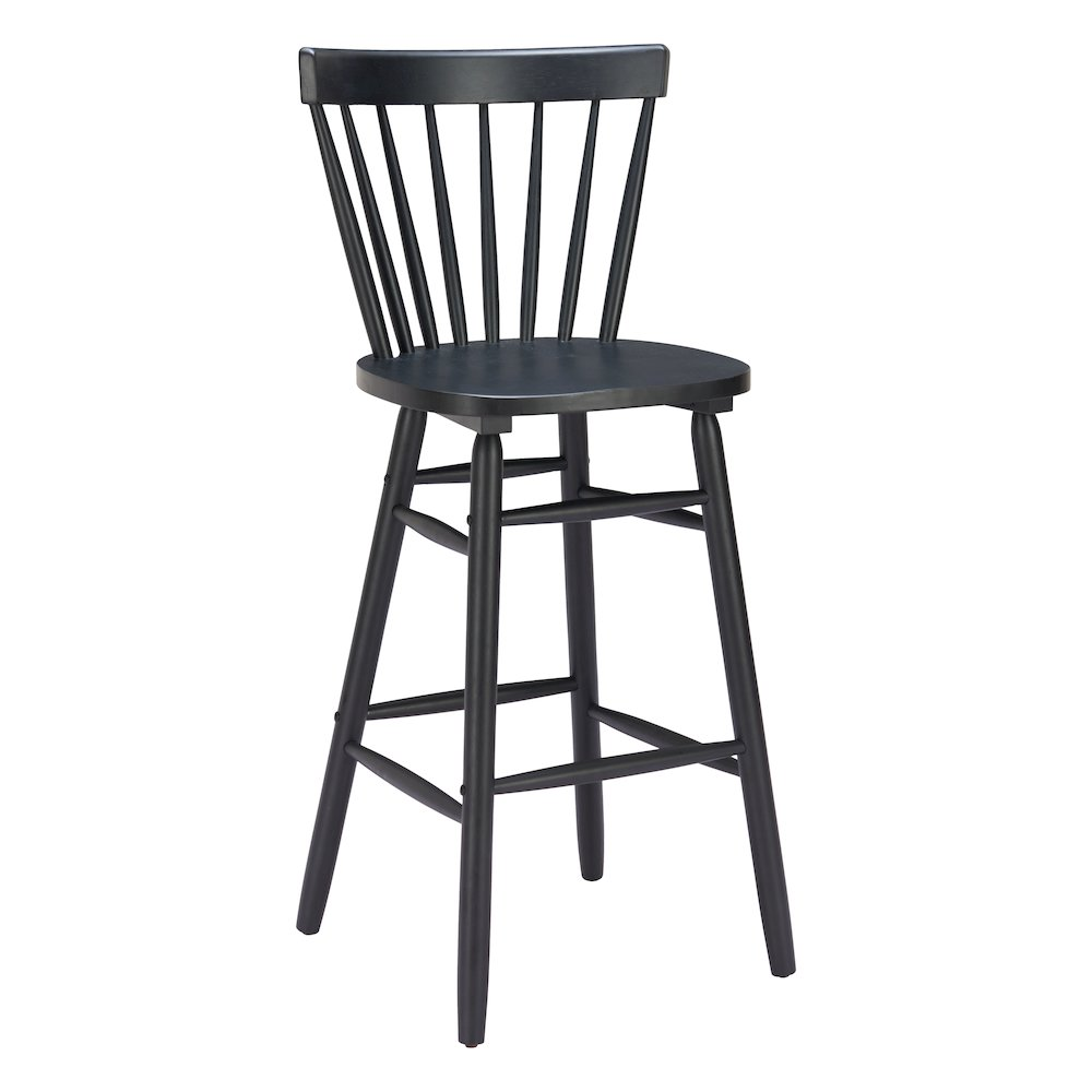 Set of two black Tyce Barstools by Start2Finish with sleek design and sturdy legs, ideal for modern kitchen or bar areas.