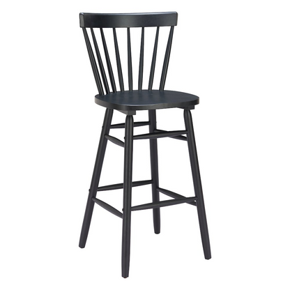 Set of two black Tyce Barstools by Start2Finish with sleek design and sturdy legs, ideal for modern kitchen or bar areas.